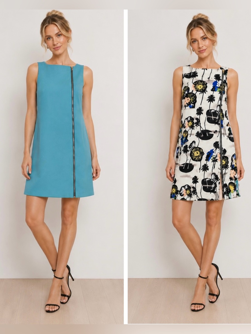 Opening Ceremony Jannette Blue REVERSIBLE Dress with Beach Scene Print sz 0